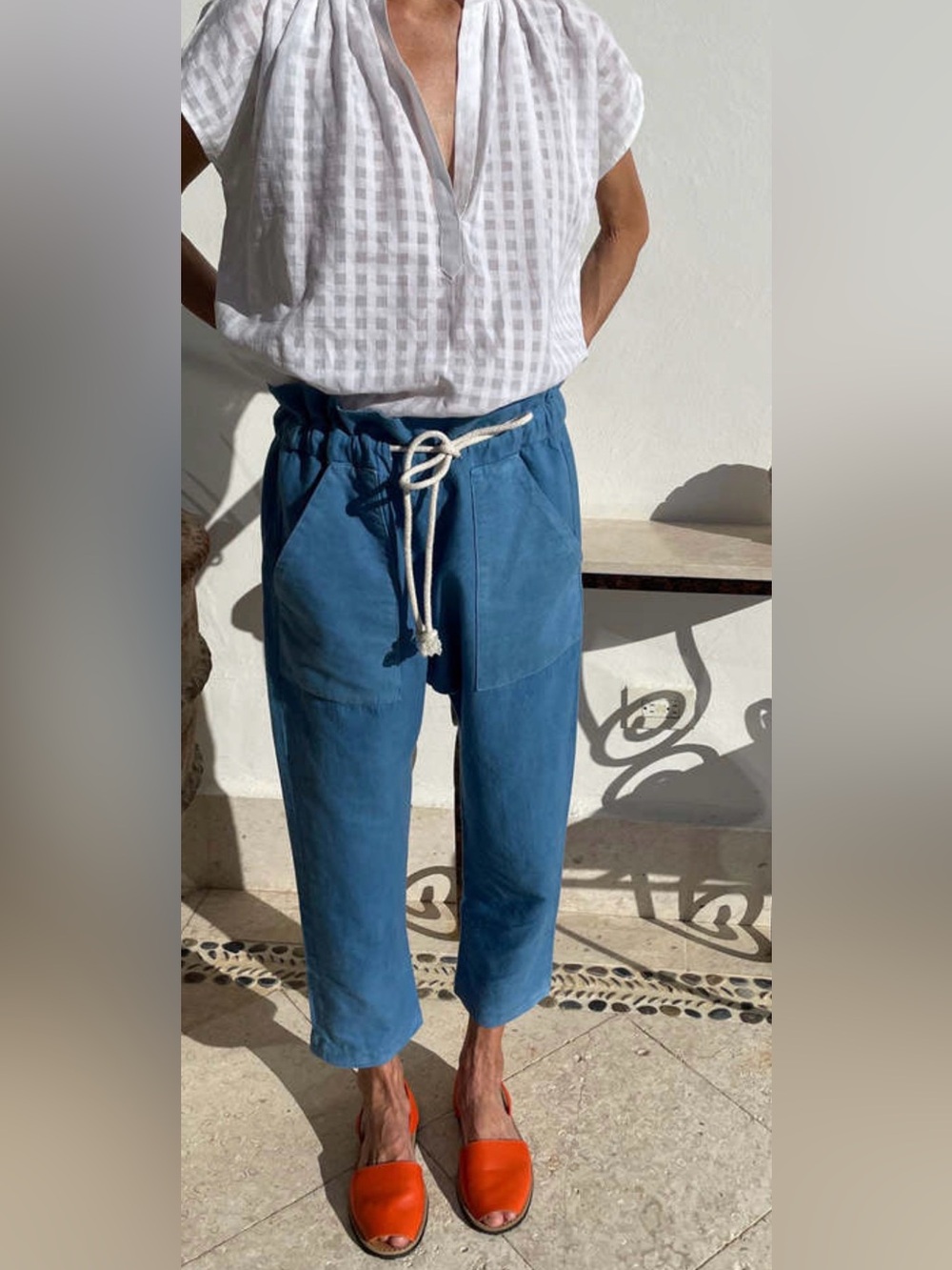 TWO khadi paper bag pant. 3 (8-10)